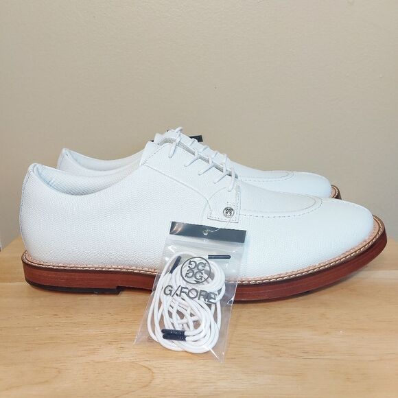 G/Fore Gallivanter G/Lock Luxe Sole Split Toe White Leather Golf Shoes Men's 14 - Picture 1 of 7